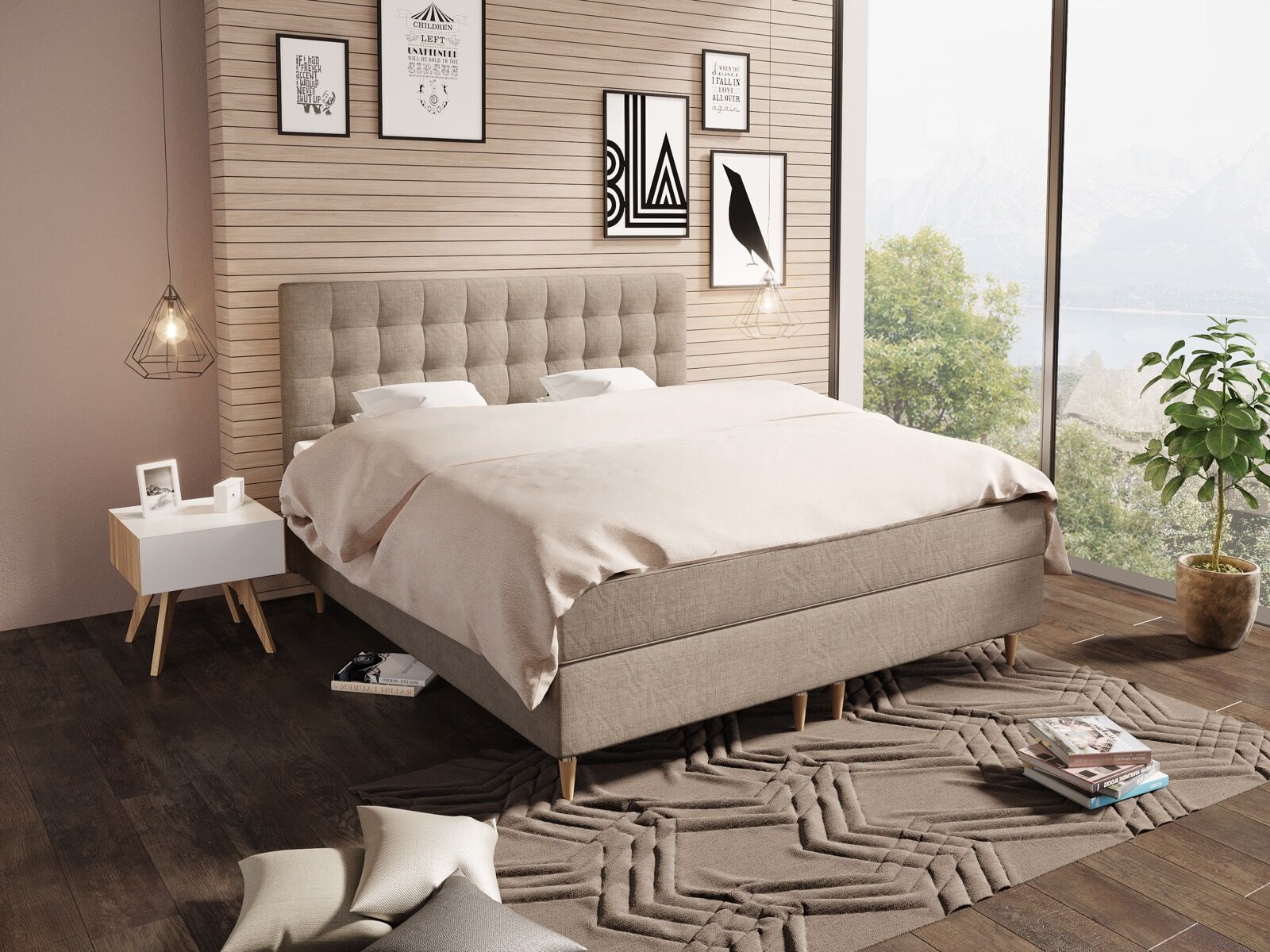 Premium Kontinentalseng 200x210 - Beige