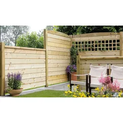 gerades Brett 180 x 14,5 x 2,8 cm – aus druckimprägniertem Holz – Sichtschutzzaun in modularer Bauweise – Holzsteckzaun für Gartenzaun