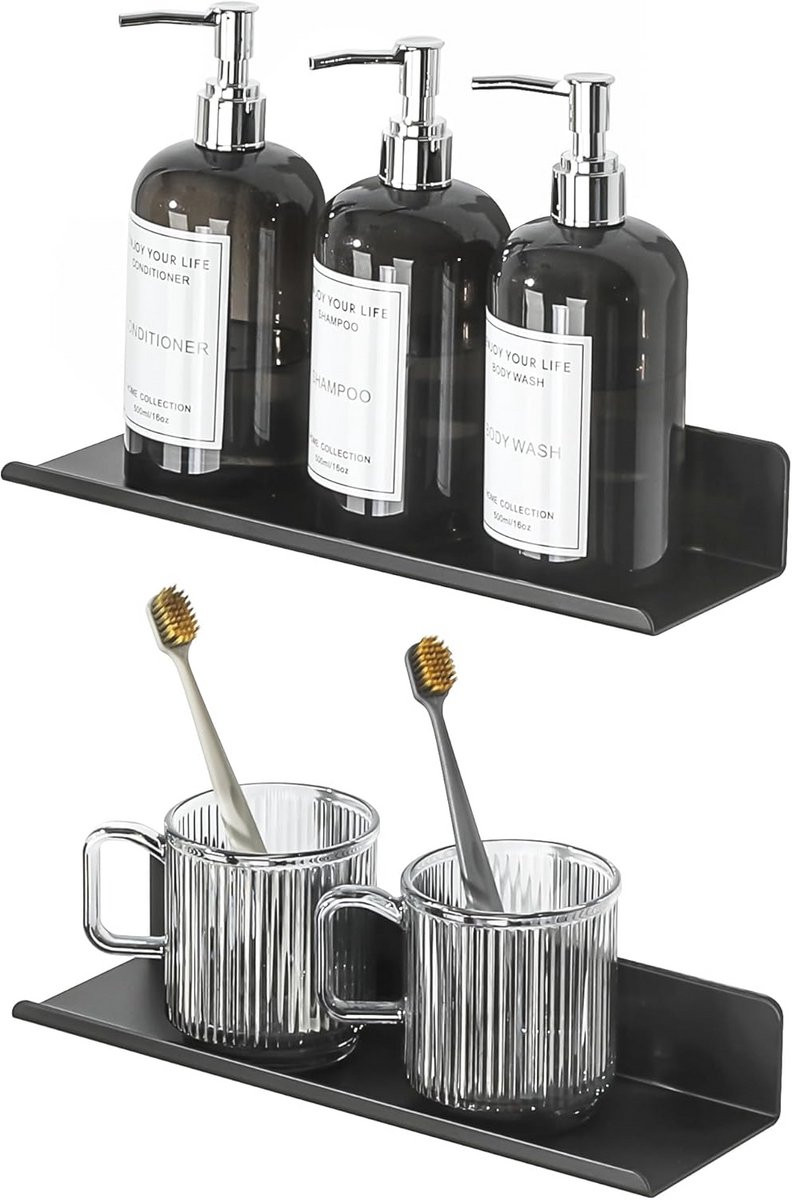Zelfklevende Floating Wandplanken 30cm voor Badkamer, Woonkamer, Slaapkamer en Keuken