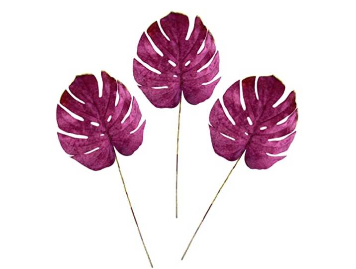 Künstliches Splitphiloblatt Samt Dekoblatt Stielblume floristisches Bouquets Sträuße Blumendeko Weihnachtsdeko Hochzeitsdeko Blume Kunstblume Dekozweig Blattzweig Kunstzweig Einzelblatt Einzelblume