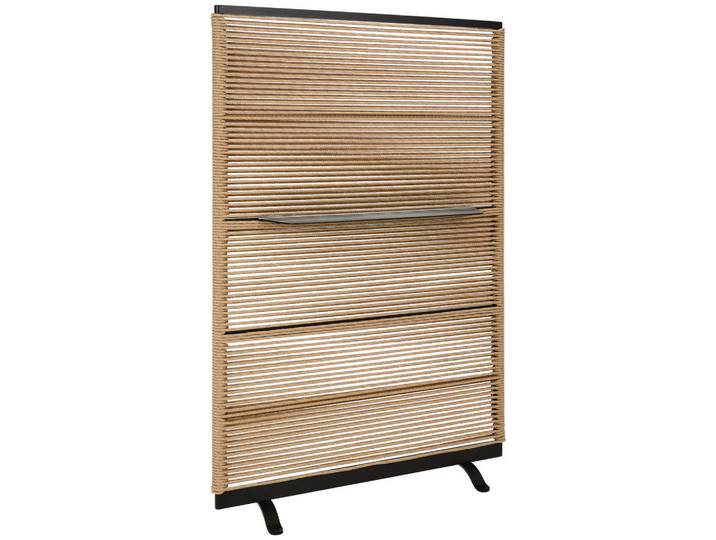Dieter Knoll Paravent, Naturfarben, Schwarz, Metall, Kunststoff, 121x184x39 cm, Wohnzimmer, Raumteiler & Paravents, Paravents