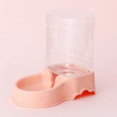 Uplifted Finds 3.8L High Capacity Automatic Pet Feeder And Gravity Waterer Station pink Waterer