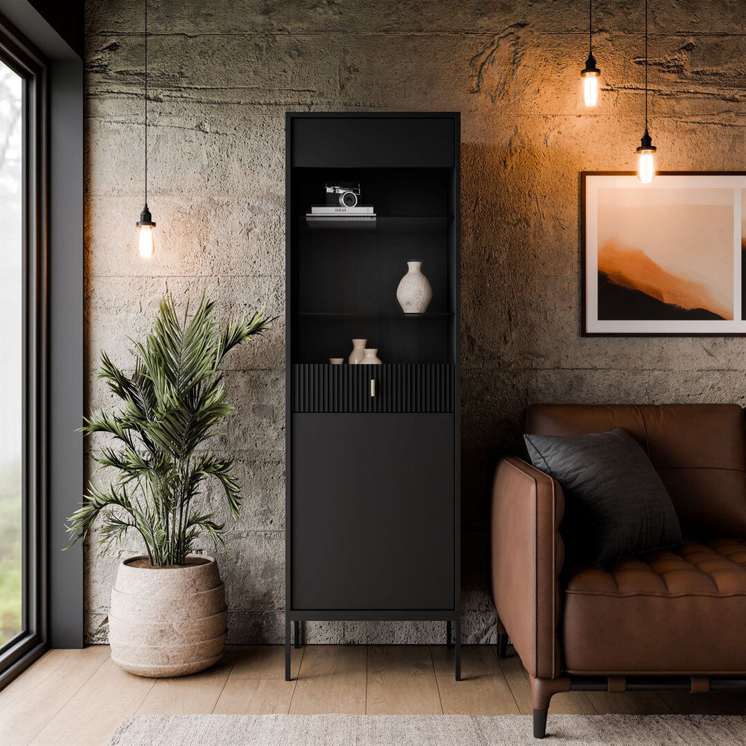 17 Stories 54cm Sideboard Black/Black Matte 175cm H X 54cm W X 39cm D