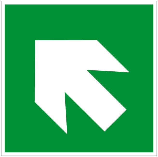 Panneau d'évacuation Eichner Indication de direction oblique vers le haut/vers le bas (9225-14091-015)