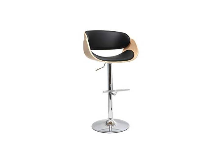 Miliboo Design-Barhocker Schwarz und helles Holz Bent