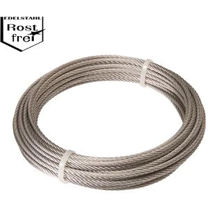 Conacord Drahtseil 591061, Traglast bis 45 kg, 2 mm Durchmesser, 6 x 7, aus Edelstahl, 10 m