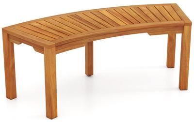 Costway Set of 1 Outdoor Bench Acacia Wood Curved Garden Bench 2-Person