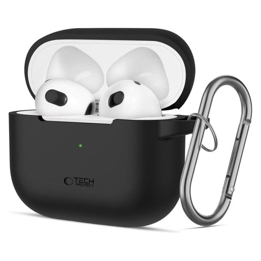 Tech-Protect Silicone Hook Case for Apple AirPods 3 - Black (Kopfhörer Hülle) (26150-0)