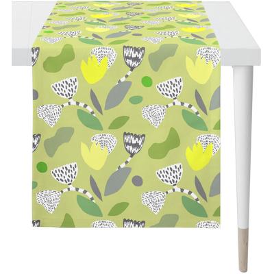 Tischläufer APELT "3807", grün, B:140cm L:48cm, Baumwolle, Polyester, Tischdecken