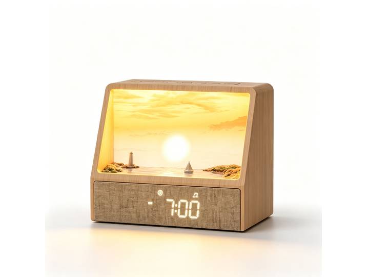 Réveil lumineux avec veilleuse, bruit blanc et sons apaisants, Bluetooth, aide au sommeil, pour la décoration de chambre