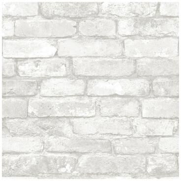 NuWallpaper Grey and White Brick Peel & Stick Wallpa - 216in x 20.5in x 0.025in