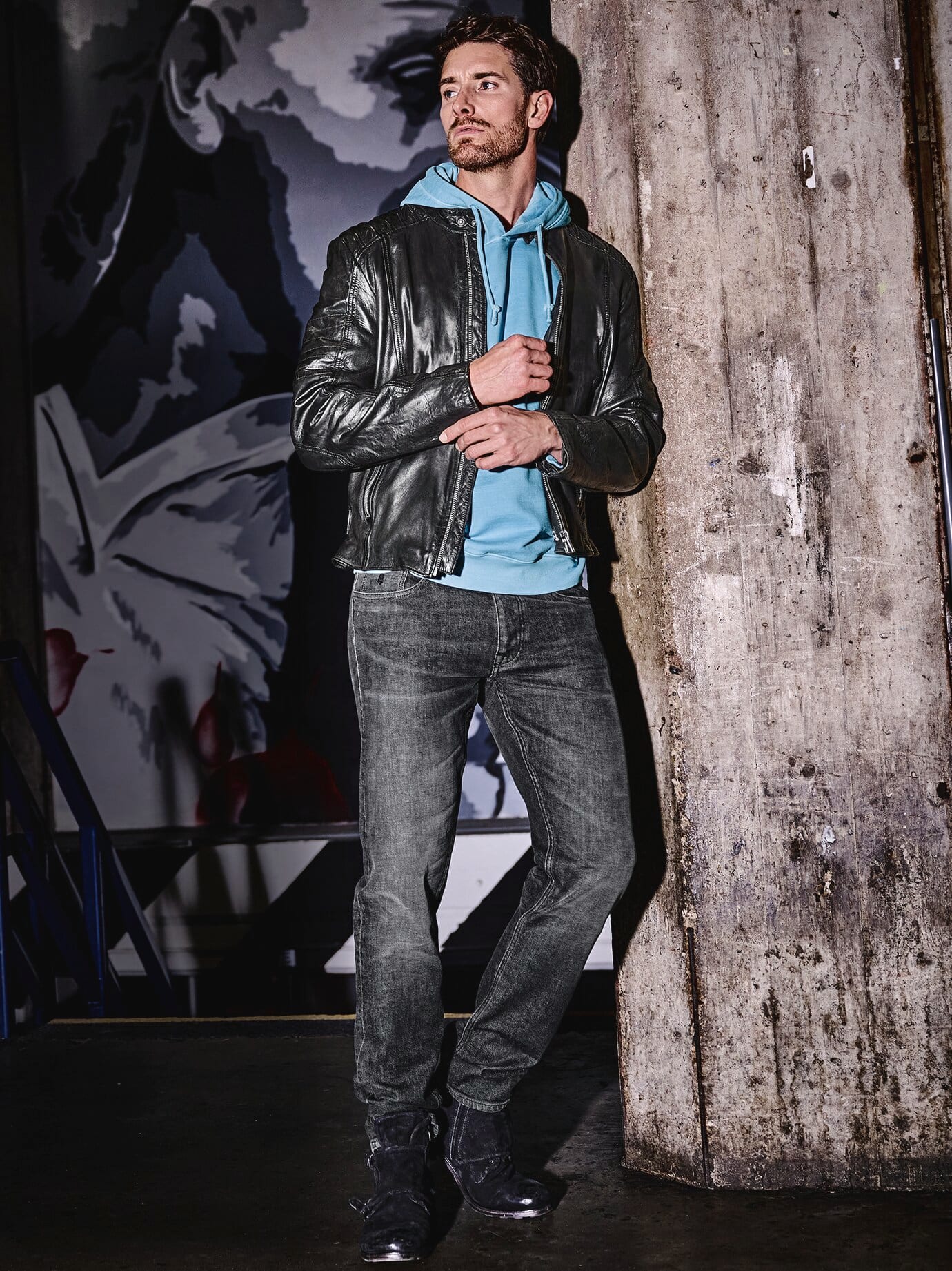 Mey & Edlich Regelbruch-Lederjacke Schwarz 56