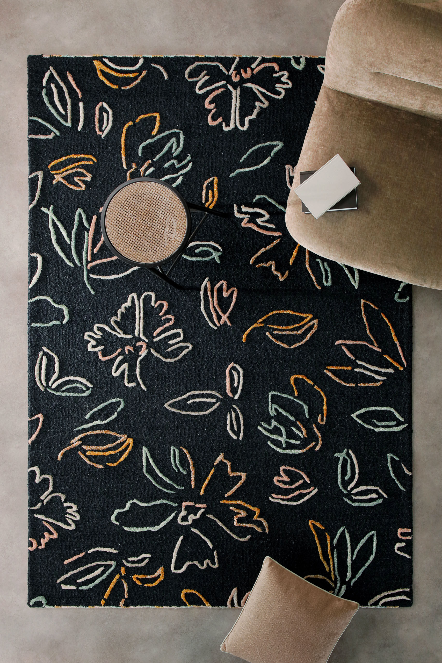 Wecon home "Vee" rechteckig 10 mm Höhe Wollteppich, floral, hochwertig, pflegeleicht, modern, handgetuftet