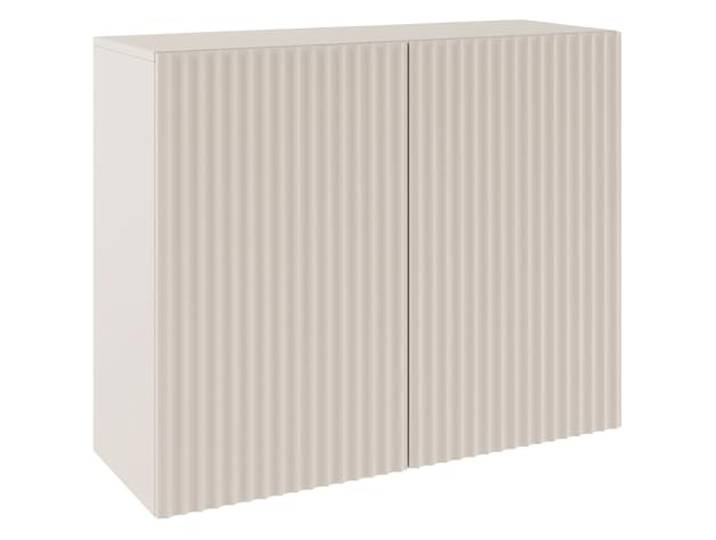 Selsey Kommode Kaschmirbeige 100cm Breit 2-Türig Mit Push-to-Open Geriffelte Fronten Elegantes Design ABS-Kanten Perfekt für Wohnzimmer/Schlafzimmer Praktisch & Dekorativ