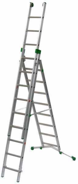 Facal Super Prima P290-3, 8+9+9 gradini, 6.25 m - Scala in alluminio trasformabile - Altezza stimata operativa 7.15 m