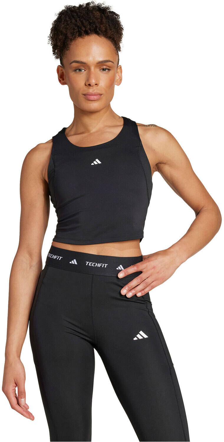 Adidas techfit cropped training camiseta tirantes fitness mujer Negro (XXS)
