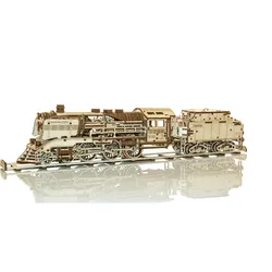 WoodenCity Express Lokomotive + Tender auf Schienen