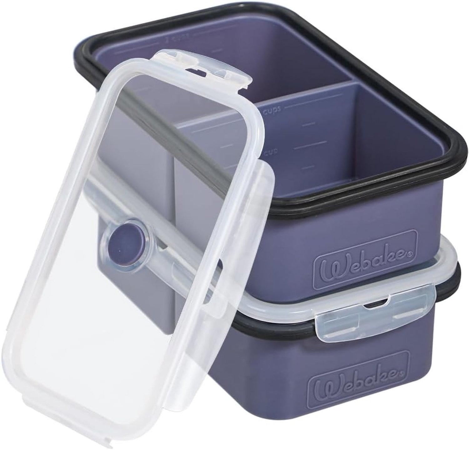 Siliconen Soep Vriezer Containers met Deksel, 2 Stuks, 500 ml