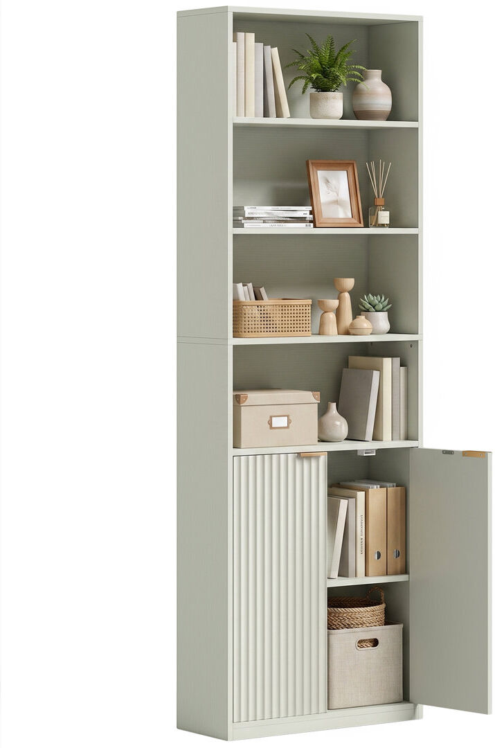 HOMCOM 182cm H x 60cm W Bookcase Green 182cm H X 60cm W X 24cm D