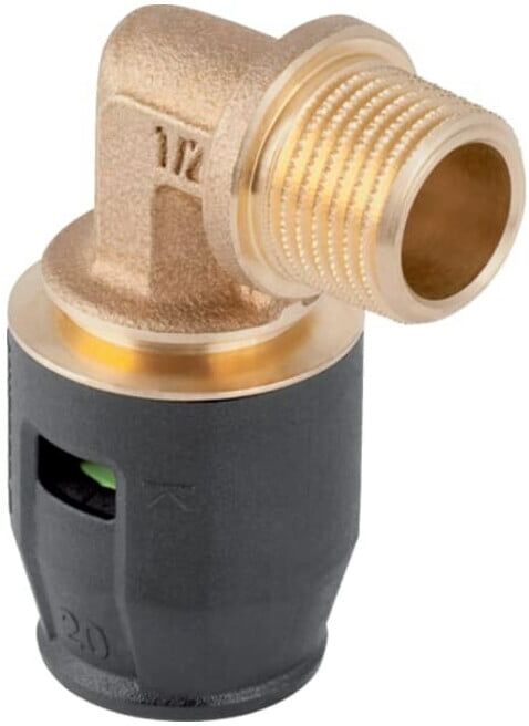 Geberit coude de transition PushFit d 25mmxR 3/4, 90°, mâle, bronze rouge (652242001)