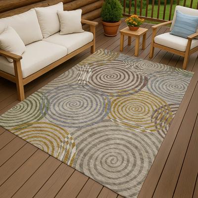 Addison Rugs Machine Washable Indoor/ Outdoor Contemporary Swirls Chantille Rug