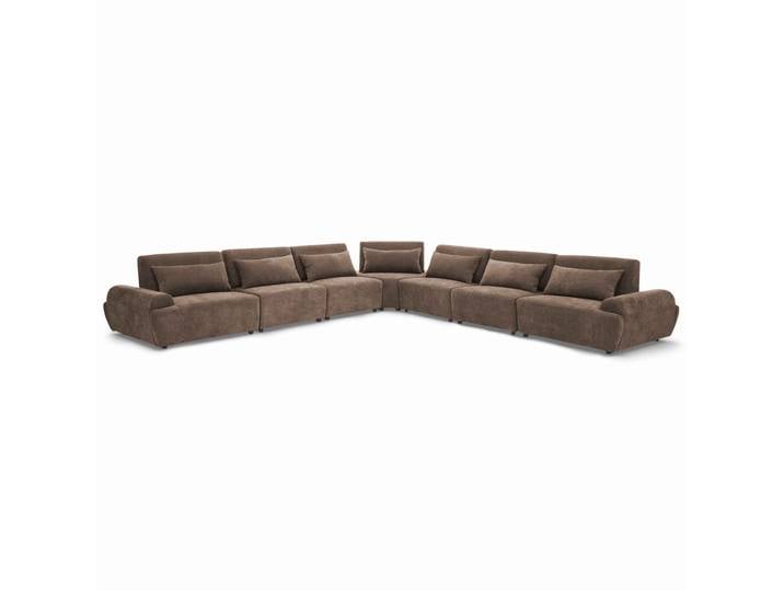 Modulares 7-Sitzer Ecksofa aus Stoff mit Kissen, verstellbarer Rückenlehne