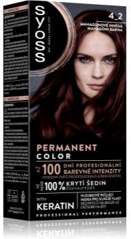 Syoss Permanent Color cor para cabelo permanente tom 4_2 Mahogany Red 1 un.. Permanent Color