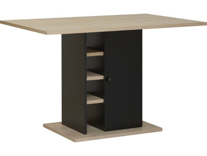 Esstisch GAMI Oxford , beige (kastanie natur, kastanie natur), B:120cm H:76cm T:80cm, Tische, Esstisch, mit variabel einsetzbaren Ablageböden