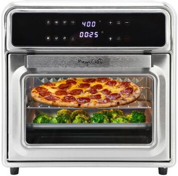 MegaChef Stainless Steel 21.13 Quart Digital Display Electric 8 Preset Air Fryer/Counter Top Oven