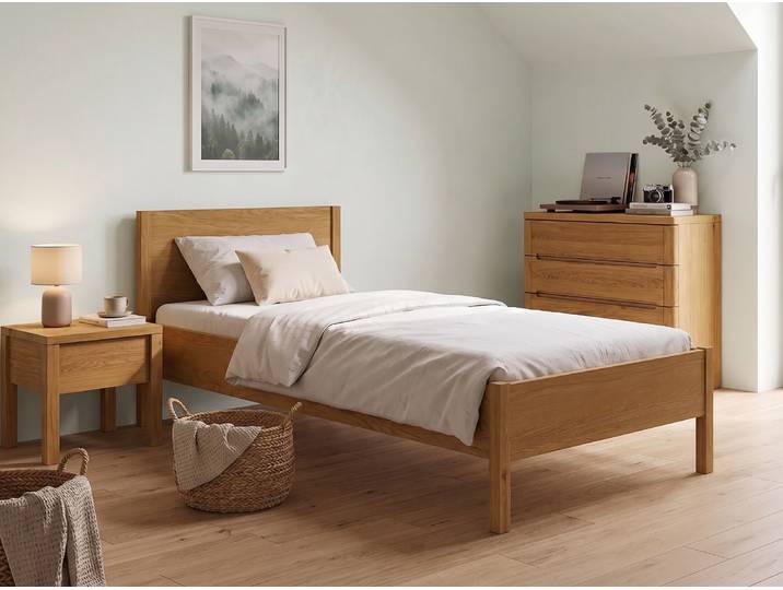 Kinder- und Jugendbett „Flora“ Eiche 140 x 200 cm Massivholz Eiche