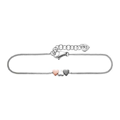 Armband CAÏ "925/- Sterling Silber Herz", mehrfarbig, weiß, Armbänder, Damen, 15cm, Silber 925 (Sterlingsilber), Armband