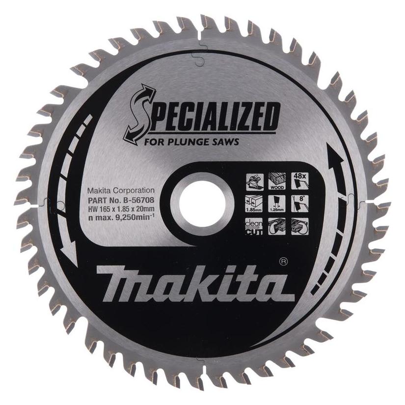 Makita SPECIALIZED Kreissägeblatt für Akku-Eintauchsägen 165/20 (B-56708)