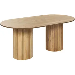 ESSTISCH 180/100/76 cm Hellbraun Oval Sheridan