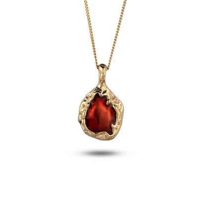 Elli "Halskette Enamel Rot Organic 925 Sterling Silber vergoldet"