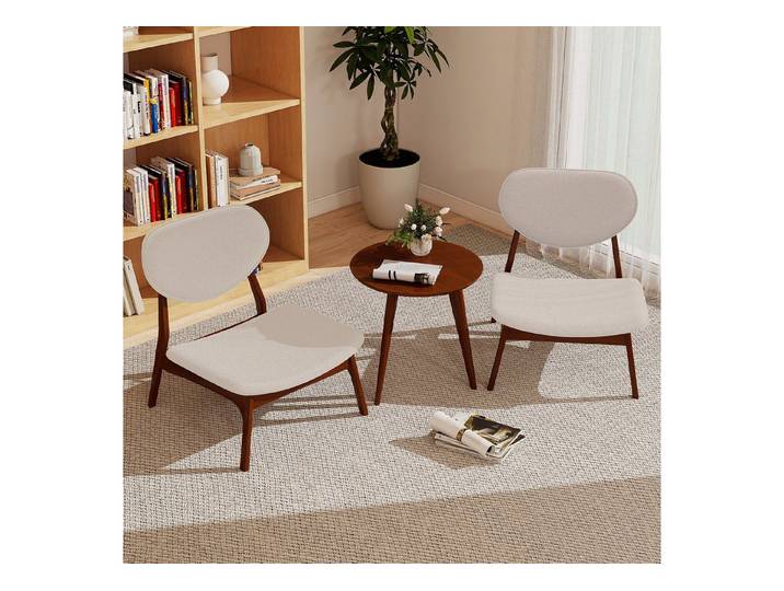 COSTWAY Relaxsessel (3-St), mit Beistelltisch, Loungesessel Set gepolstert