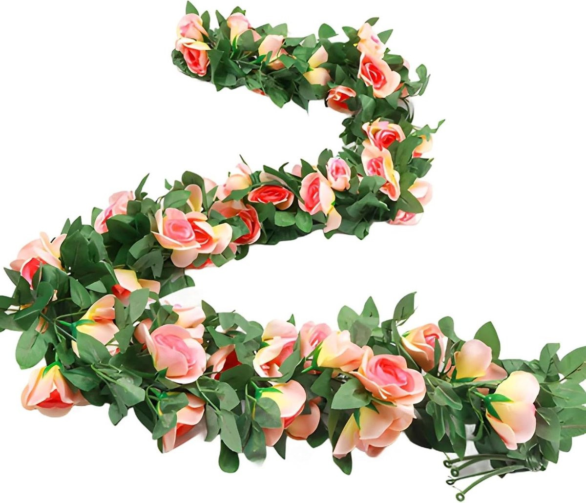 Nep Rozen Slinger Champagne - Kunstbloemen Slier van Textiel - 230 cm