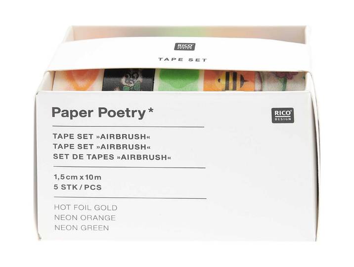 Rico Washi Tape Set Just Bees + Fruits + Flowers, Airbrush