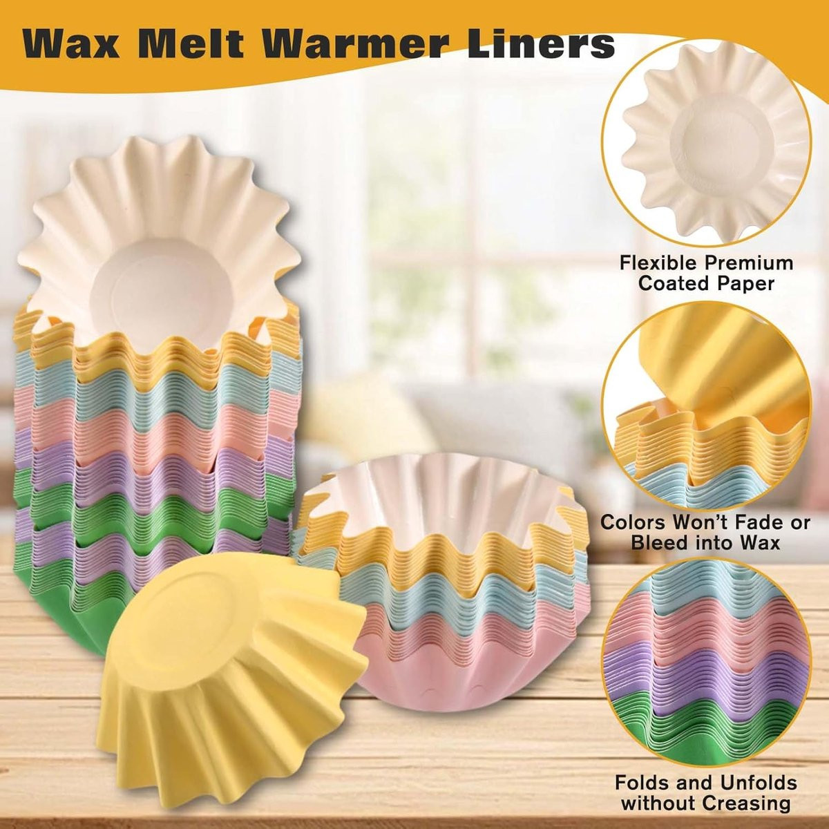 100 stuks Kleurrijke Wax Melt Liners Papieren Bekers voor Lekvrij en Herbruikbaar Geur Verspreiden