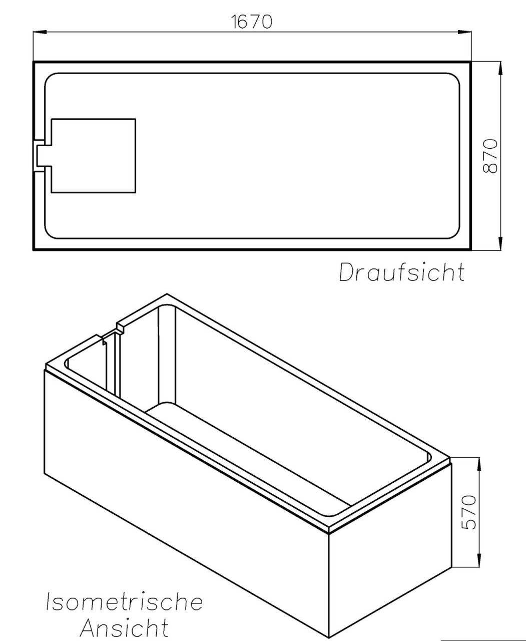 Neuesbad Wannenträger für Hoesch Zero 170x90 SW14561