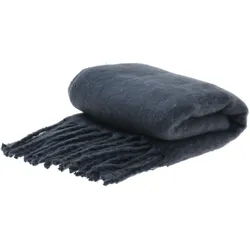 Decke FRINGE grau (BT 152x127 cm) - BT 152x127 cm