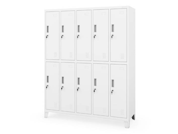Armoire de sécurité à 10 portes BARTEK Blanche Robustesse & Sécurité