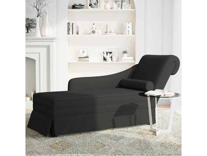Promotion de Noël  Fauteuil long - SARAZYJ - 1 PC - avec traversin et accoudoir droit - noir velours FR1206