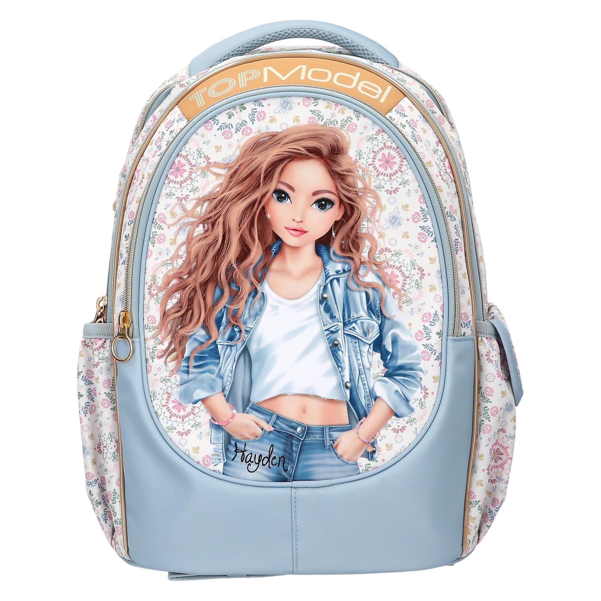 Top Model Topmodel - School Backpack FESTIVAL FUN - Cream, Gold, Light Blue (0414021)