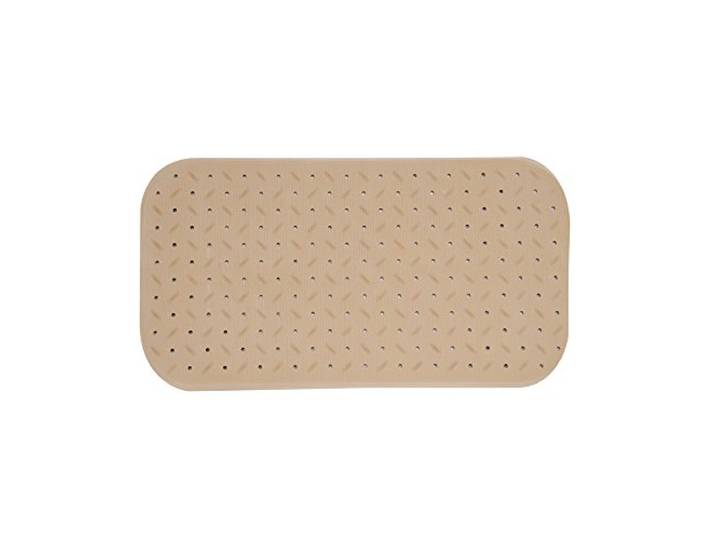 MSV Premium douchemat, antibacterieel, antislip, met zuignappen, beige, rozengeur, ca. 36 x 76 cm, wasbaar op 60 graden