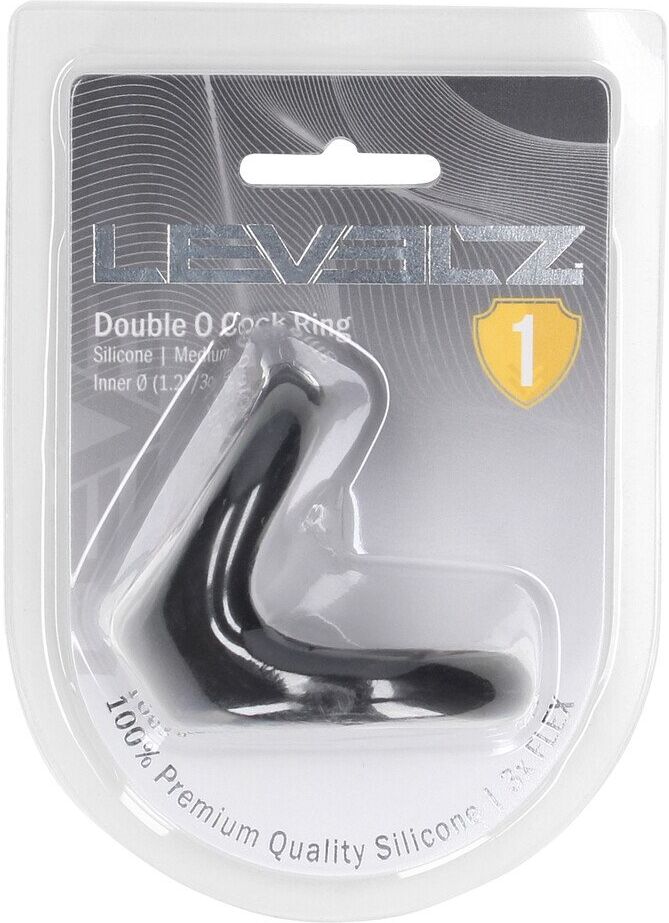Levelz Double O Cockring en Silicone - M - Noir