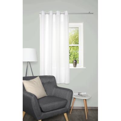 Vorhang HOME BASICS "BENOGA", weiß (wollweiß), B:135cm H:175cm, Polyester, Gardinen, Ösenschal, Uni, Dekostruktur