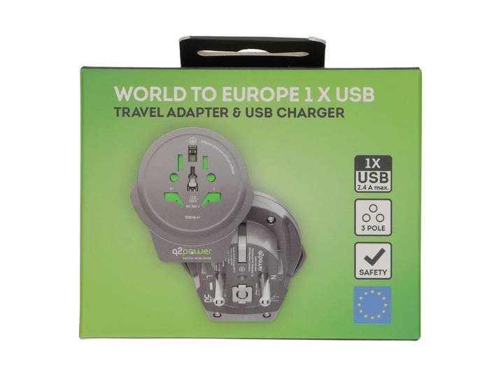 Q2power Welt Adapter Schuko - Usb-A
