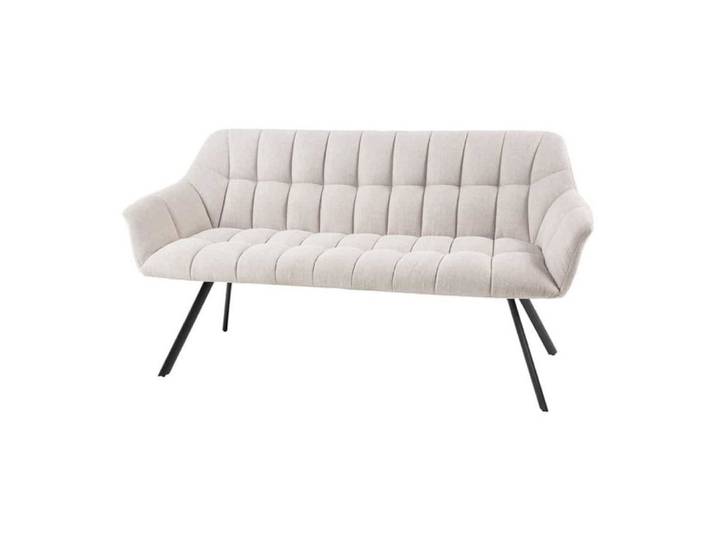 LebensWohnArt Sitzbank Moderne Sitzbank LYON 165cm mit Lehnen champagner beige