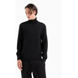 A|X Armani Exchange für Herren. 8NZM3CZM8AZ1200 Schwarzer Rollkragenpullover (L), Lässig, Wolle