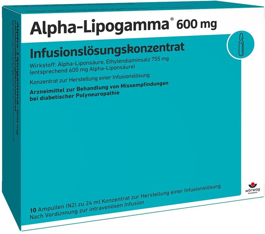 Alpha Lipogamma 600 mg Infusionslösungskonzentrat